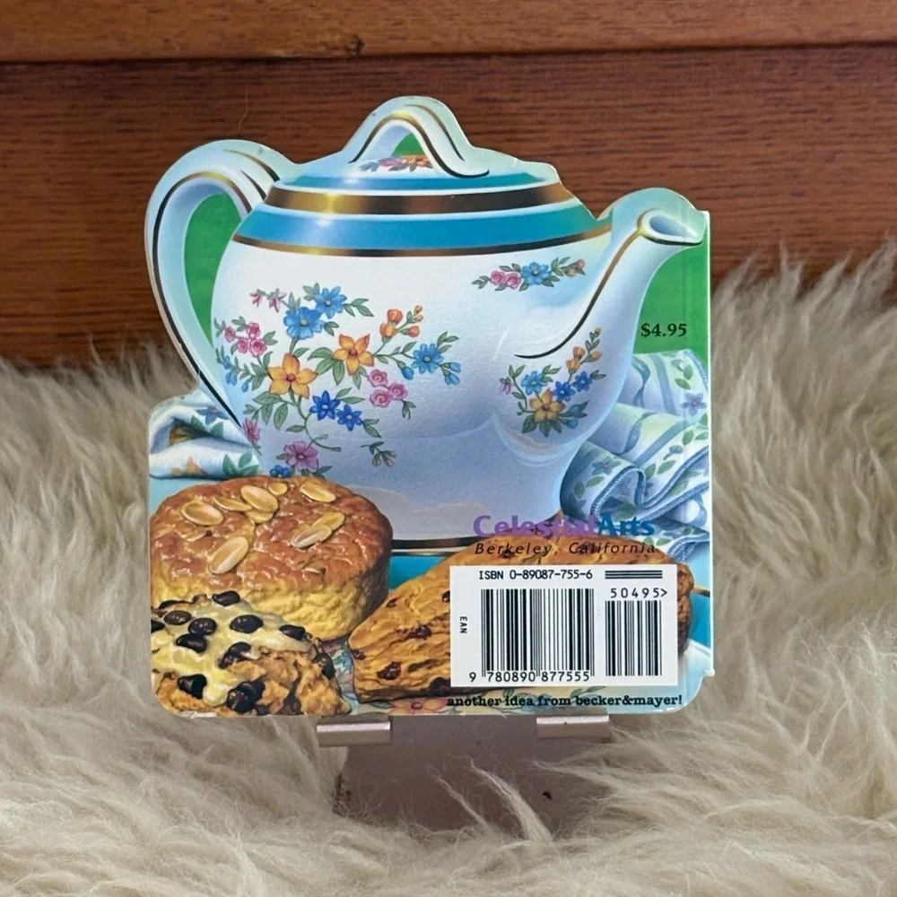 Totally Teatime Cookbook with Elegant Blue and White Teapot Design